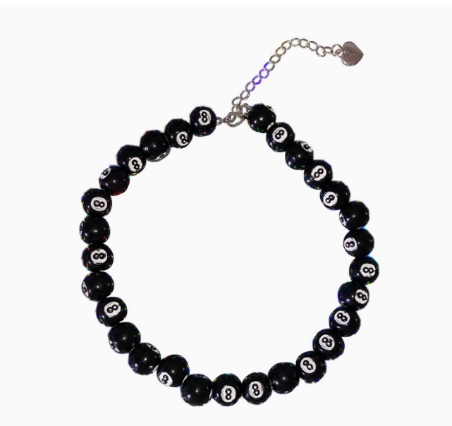 Necklace Plus Bracelet Black Ball Acubi Aesthetic