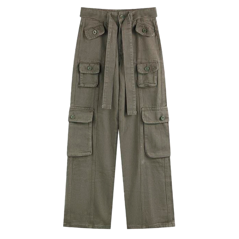 Pants for Women with Patch Pockets Military